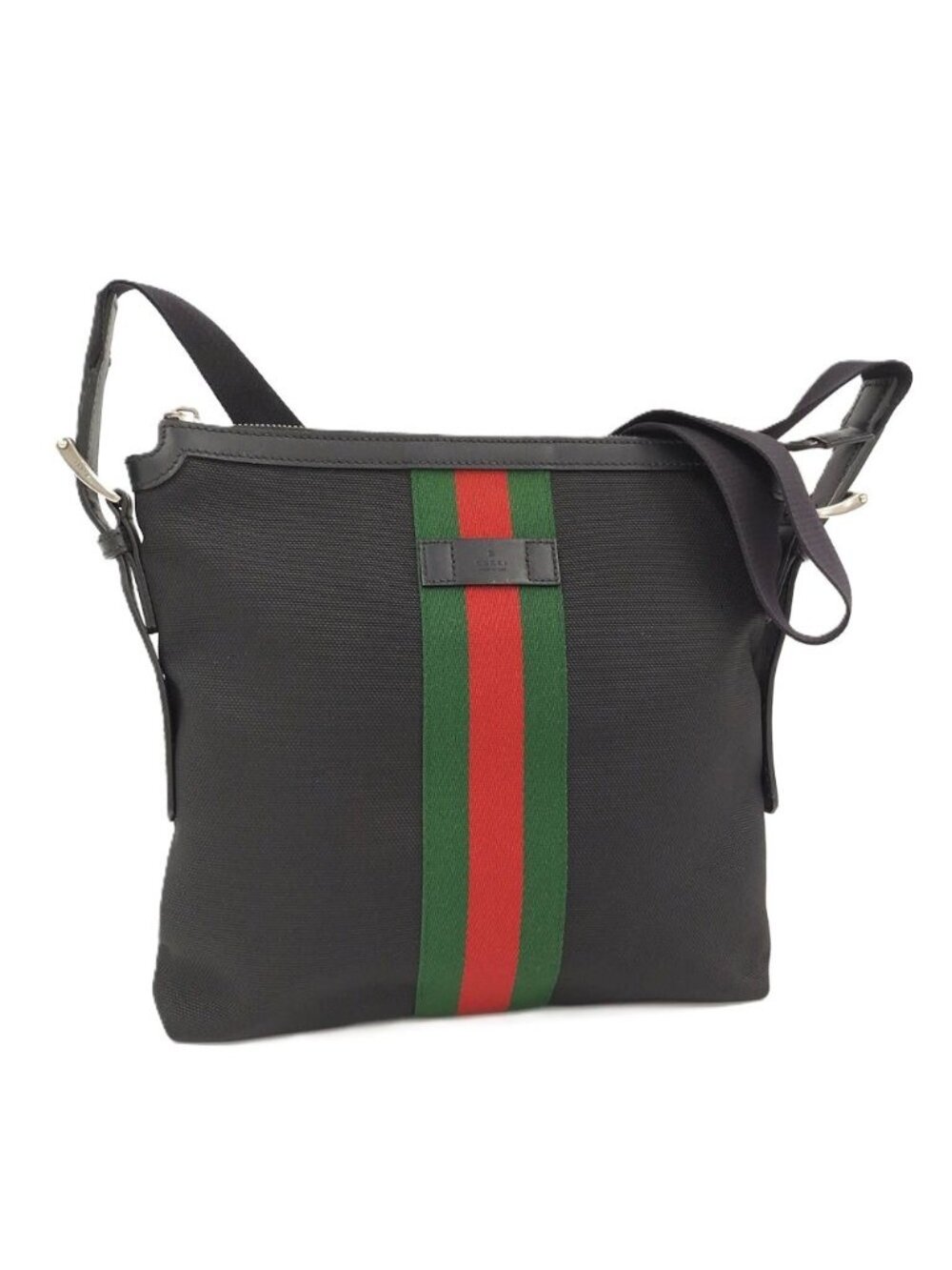 Gucci Messenger Bag Sherry Nylon Canvas Black